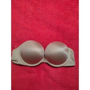 La Senza Strapless Up 2 Cups Push Up Bra 32B Beige Nude Smooth Padded Underwire